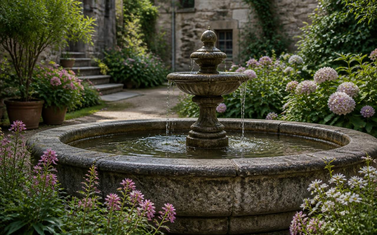 Fountain & Flowers